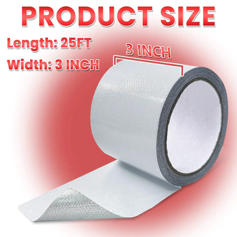 Heavy Duty Awning Patch Tape For Tarp Siding Boat Covers Tent Sail Waterproof UV Resistant White Repair Patch Kit 3x25 FT roll