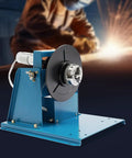 Smooth Gypsyfy Electric Rotary Welding Positioner Turntable with 0-90 Degree Tilt, metal fabrication, blue body