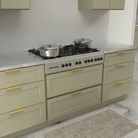 Kitchen cabinets with 30 Pack 3 Inch Center Gold Finger Edge Pulls For Cabinets And Drawers, Easy Install handles