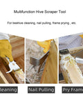 3-Piece Pro-Grade Hive Scraper Tools Set With J-Hook, Polished Stainless Steel Beekeeping Gear For Hive Cleanup And Frame Cleaning