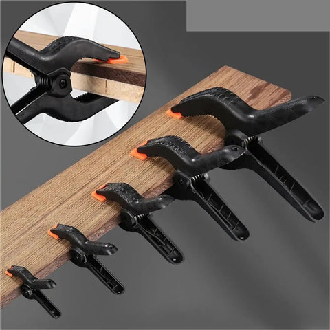 Heavy Duty Nylon Spring Clamp Set For DIY Woodworking, 9 Inch Clamps For Carpenter Home Workshop holding wooden board