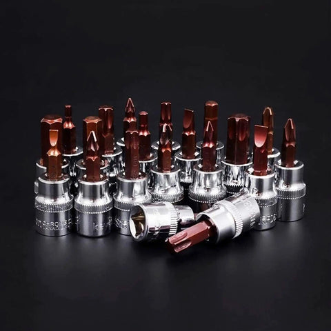 Grease Monkey Ready 120 Piece Socket Set With Ratchet And Torque Wrench Chrome Vanadium Steel Mechanic Tool Kit Hex Star Torx Bits