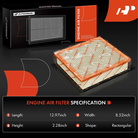 Engine Air Filter For Volvo S60 2001 To 2009 S80 2004 To 2006 V70 2001 To 2007 XC70 2003 To 2007 with flexible panel design