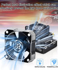 Boss 35mm RC Motor Cooling Fan, 21000 RPM, 8.4V Aluminum ESC Fan installed on RC car, black and silver aluminum design