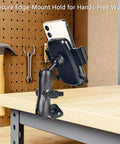 Go To 1 Inch Ball Phone Mount With Aluminum Arm And Base Dual Ball Joint 360 Degree Adjustable Screw Mount Base Fits RAM B Size System Universal Phone Holder for desk use