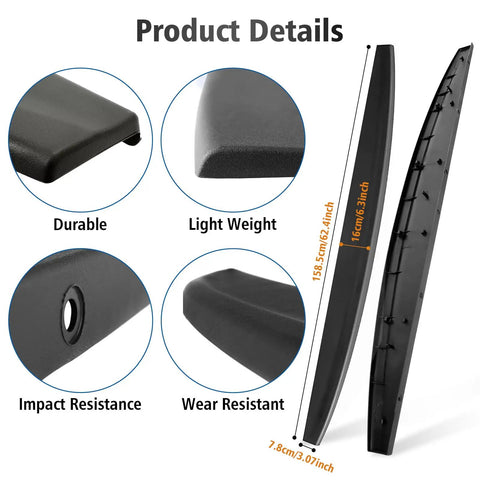 Product details of Rear Tailgate Molding Cap Spoiler For Dodge Ram 1500 2500 3500 2009 To 2018 with dimensions and features