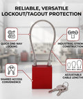 Lockout Tagout Cable Lock With Quick One Way Locking For Instant Isolation Industrial Safety Padlock With Two Keys