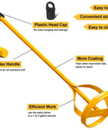 Beefy Paint And Mud Mixer Stirrer For Drill, 1 To 5 Gallon Drums, Fits All Standard Drill Bits, Hex Head Non Slip, Easy To Clean Paint And Plaster Mixing Paddle Tool Yellow, yellow steel paddle with plastic head cap