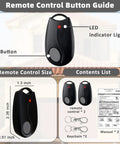 Garage Door Opener Remote For Linear Megacode ACT-31B 318MHz 1 Channel Replacement Remote Control 2 Pack, black remote with LED and keychain