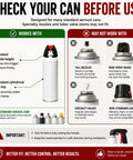 Infographic detailing compatibility for Ergonomic Spray Paint Trigger Handle Two Pack Relieves Hand Fatigue With Comfortable Pump Style Gripper.