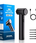 Pro Tattoo Ink Mixer Kit with 55 piece ink mixer sticks, 3 speed adjustable, electric pigment mixer, box, and accessories