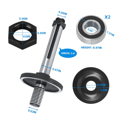 Arbor Assembly For Delta Unisaw Right Tilt With Blade Nut Bearings Blade Collar And Pulley Nut Replaces Part 422043030003