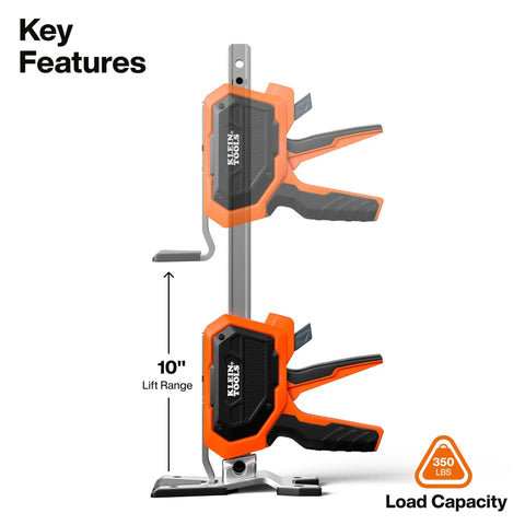 Workhorse Construction Jack For Drywall And Panels, 350 Pound Capacity, 10 Inch Lift Range, Hands Free Lifting, orange design