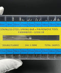 Slick Stainless Steel Watch Band Spring Bar Pins Kit With Removal Tool 360 Pieces 1.5mm Diameter in clear box.