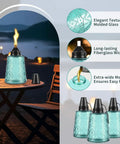 Four Pack Refillable Table Top Citronella Torches With Glass Canisters 12 Oz Each Blue Outdoor Lighting For Yard Patio Parties Garden Decor Wick And Cap Included Lit Vibes