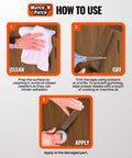 Instructions for using Wood Grain Repair Tape Antique Oak 2.25 Inch By 15 Foot Realistic Wood Finish Duct Tape to fix surfaces.