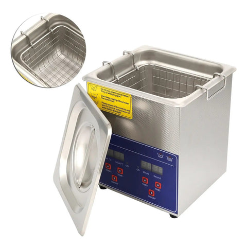 Heavy Duty Digital Ultrasonic Cleaner Built Tough With Stainless Steel Tank Smart Heat Control And Precision Timer for small parts.