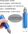 Blue Go To Portable Electric Hand Drill Kit For Wood Crafting And Polishing, Aluminum Alloy Mini Drill, Comfortable Grip