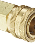 4S26 Brass Straight-Through Ball Lock Hydraulic Fitting Socket 1/2-14 NPTF Female with smooth bore