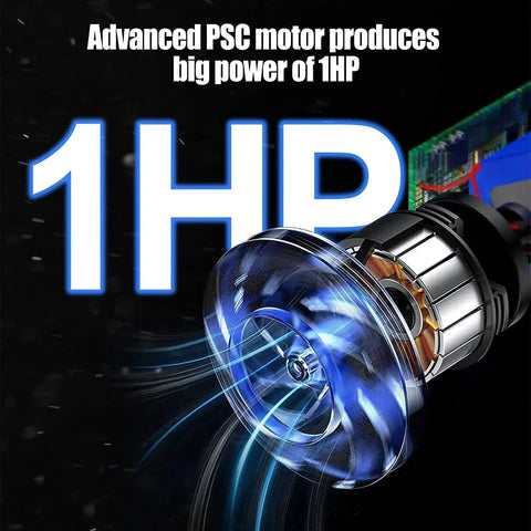 Tough As Nails Submersible Sump Pump Stainless Steel Body 1HP Motor showcasing powerful 1HP PSC motor with blue accents.