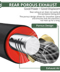 Close-up of rear porous exhaust design of Upgraded Air Angle Grinder 90 Degree Right Angle Die Grinder At 20000 Rpm.