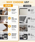 Comparison chart highlighting benefits of the Heavy Duty Aluminum Access Panel Slick Flush Drywall Cover against competitors.