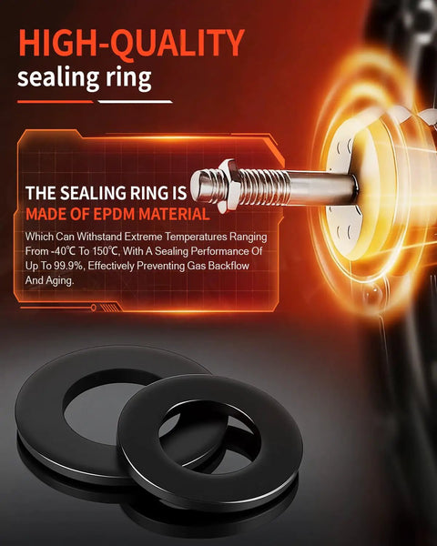 High-quality sealing ring made of EPDM material for effective gas prevention, compatible with various automotive applications.
