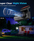 Dual Dash Cam Front And Rear For Cars 4K Plus 2K Video With 64GB Card Included night vision demonstration.