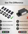 Comparison of Magnetic Cabinet Door Catch Set 20 Piece Adhesive Back Magnetic Latch with Stainless Steel, effortless installation