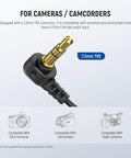 3.5mm TRS plug from Two Pack Mini Lavalier Clip On Microphones, Wired Condenser Lapel Mics with compatibility details for cameras