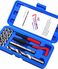 14 piece thread repair kit for M14 x 1.25mm threads with high speed steel inserts and red handle in a blue case