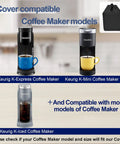 Heavy Duty Waterproof Dust Cover For Single Serve Coffee Makers That Keeps Your K Cup Pod Machine Covered From Dust And Spills Like A Pro 13.4 By 5.5 By 12.2 Inches Black, compatible with various models like Keurig K-Express, K-Mini, K-Iced.