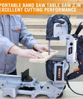 2-In-1 Band Saw With Table Saw Base, 10 Amp Portable Metal And Wood Cutter, Deep 5 Inch Cut, Lightweight Aluminum Body