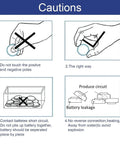 Caution guidelines for Rock Solid AG3 LR41 392 Button Battery use, avoiding leaks and handling safely.