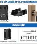 30 Pack Deck Railing Brackets Connectors For 2x4 Wood Posts Angled Railing Kit With Screws No Fuss Easy Install Handrail Stair Fence Rail Bracket Set