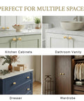 Solid Brass Cabinet Knobs 1.1 Inch Round Ball Gold Brushed Finish Dresser Drawer Pulls 15 Pack Sphere Cabinet Knobs For Kitchen Bathroom Cabinets Beefy Durable Hardware Upgrade in kitchen, bathroom, dresser, and wardrobe settings