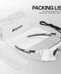 Photochromic Cycling Glasses For Men And Women Ride Ready Sports Sunglasses with UV400 Protection, TR90 Frame, Clear Lenses