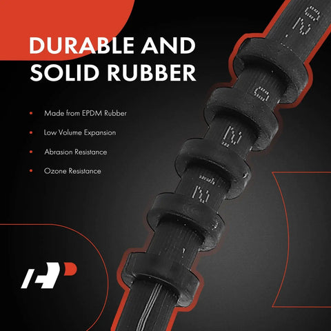 Close-up of EPDM rubber detail on Front Brake Hydraulic Hose for Dodge Grand Caravan 2008 Through 2012 and 2018 Through 2020.