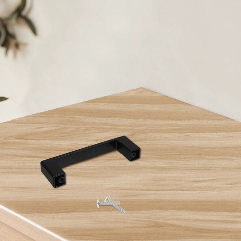 Vintage Zinc Alloy Cabinet Handles Matte Black For Kitchen And Dresser Drawers, Solid Drawer Pulls on wooden surface