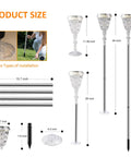 Diagram of 4 Pack Solar Post Lights With Remote Control Color Changing LED Lamps 60 Inch Outdoor IP65 Waterproof 80 Lumen Street Lights