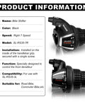 7 Speed Right Twist Shifter Lever For Mountain Bike, Commuter Bike, And Folding Bike, Easy Fingertip Shifting, black design