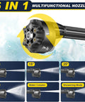 6 in 1 multifunctional nozzle for cordless pressure washer, offers various spray angles for versatile cleaning purposes.