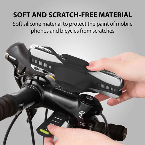Third Gen Bike Phone Mount For Stem With Shock Absorbing Silicone Holder And Scratch Free Grip, Universal 5.8 To 7.2 Inch Phone