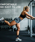 Pro Level Ankle Strap For Cable Machine With Thick Breathable Padding Tailored For Beast Mode Leg Day Booty Work And Hamstring Curls Black in use during a leg workout.