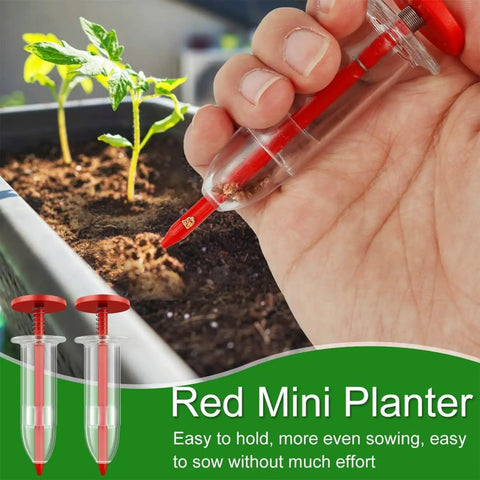 Person using Mini Seed Spreader Kit For Easy Garden Sowing, 17 Piece Handheld Seed Dispenser Set, Reusable Tiny Seed Planter