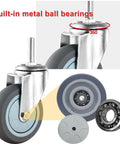 Heavy Duty Caster Wheels With Safety Brake Non Marking Swivel Casters For Heavy Furniture And Office Equipment showing built-in metal ball bearings and a smooth rolling design.