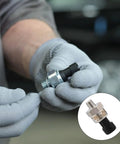 Technician holding 0-150 Psi Pressure Transducer Sensor With 1/8-27 NPT 316 Stainless Steel Thread And Harness Connector