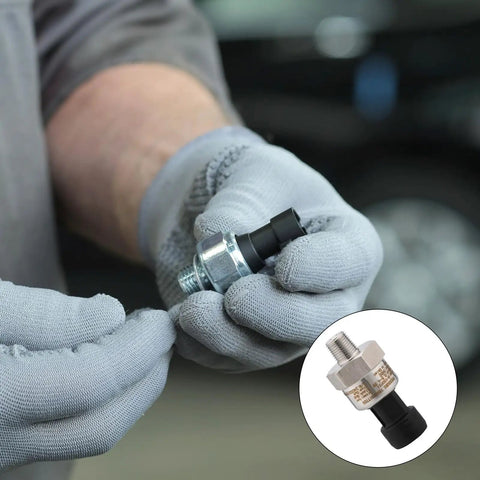 Technician holding 0-150 Psi Pressure Transducer Sensor With 1/8-27 NPT 316 Stainless Steel Thread And Harness Connector