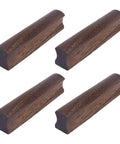 Six Piece Walnut Wood Drawer Handles Set With 2.5 Inch Hole Centers, solid wood cabinet pulls, smooth sanded for furniture, 3.94 inch long