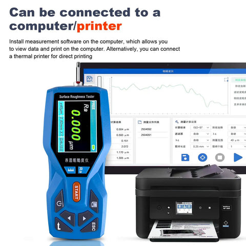 Rugged Portable Roughness Tester And Profilometer With Diamond Stylus For Precise Ra Rz Rq Rt Measurement 0.001 Micrometer